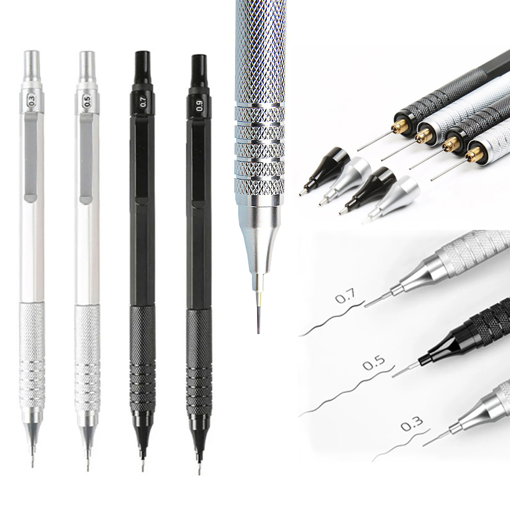 Mechanical Pencil 0.3 - 0.3 0.5 0.7 0.9 2.0 มม.วาดดินสออัตโนมัติแรงโน้มถ่วงต่ํา