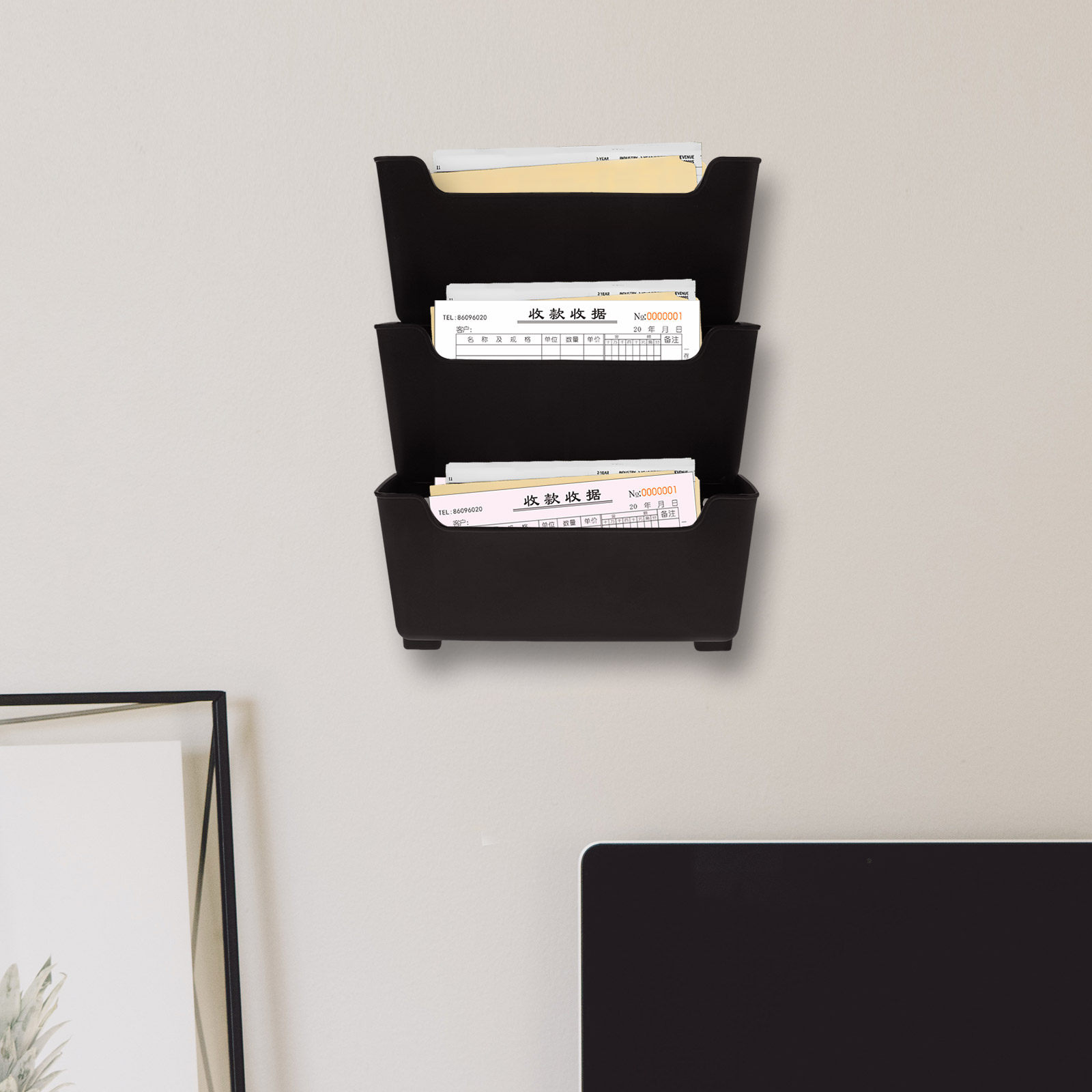 Magazine Holder Rack - ชุดชั้นวางจัดระเบียบเอกสารติดผนัง ที่แขวนพลาสติกใส อเนกประสงค์ สำหรับจัดเก็บเอกสาร นิตยสาร จดหมาย