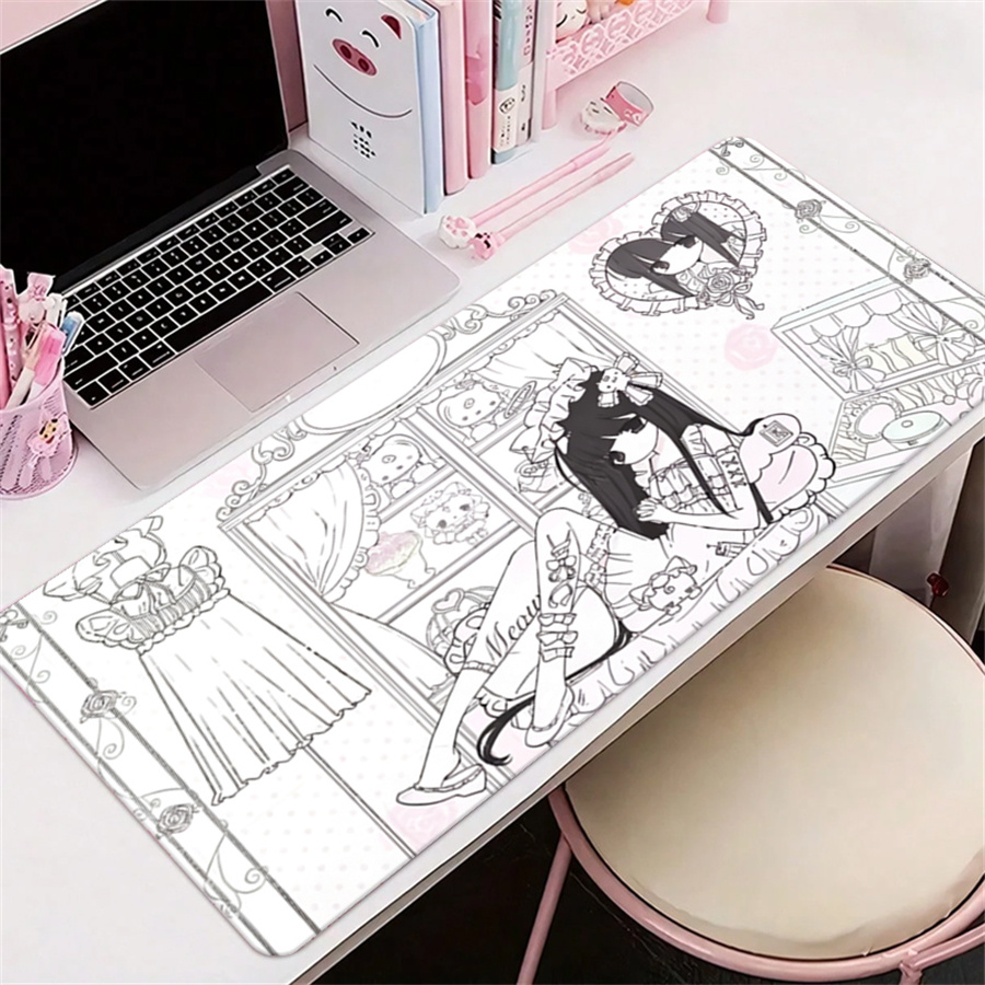 แผ่นรองเมาส์หนังลายอนิเมะสีชมพ - Leather Desk Pad บทวิจารณ์และราคา