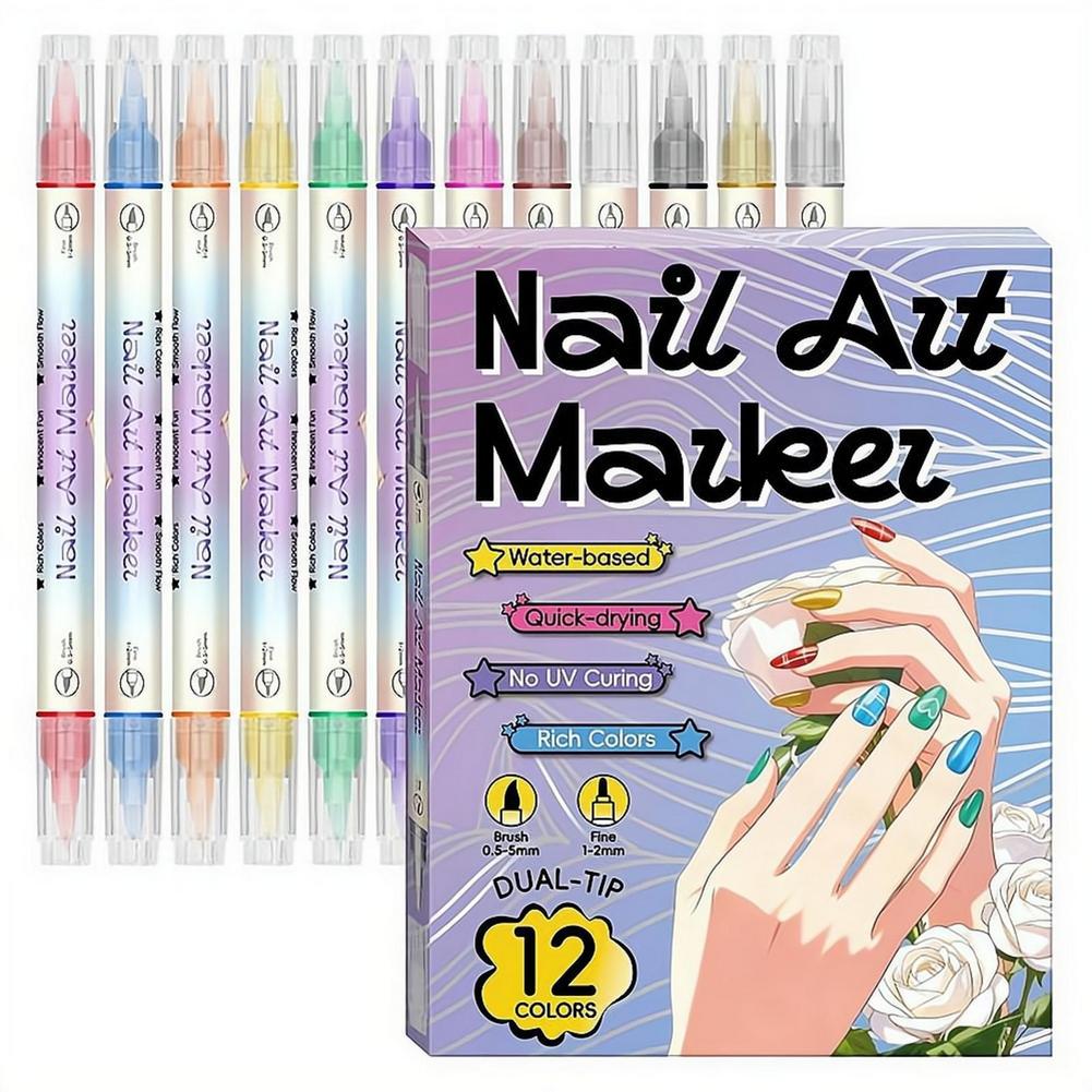 ปากกาเพ้นท์เล็บสองหัว 12/24 สี - Correction Pen Fine บทวิจารณ์และราคา