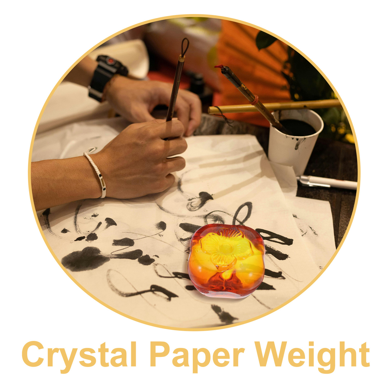 ทับกระดาษแก้วลายลูกพลับ คริสตั - Book Weight Glass บทวิจารณ์และราคา